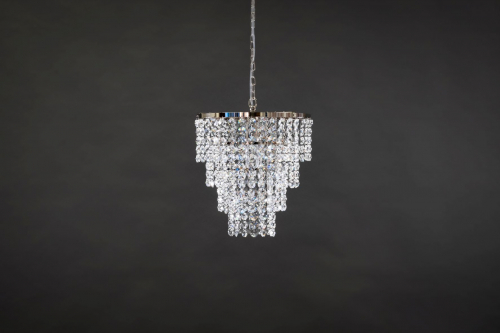 The stylish and elegant chandelier New Wave 2 brings the atmosphere of a festive crystal lamp to either every day or celebration.	